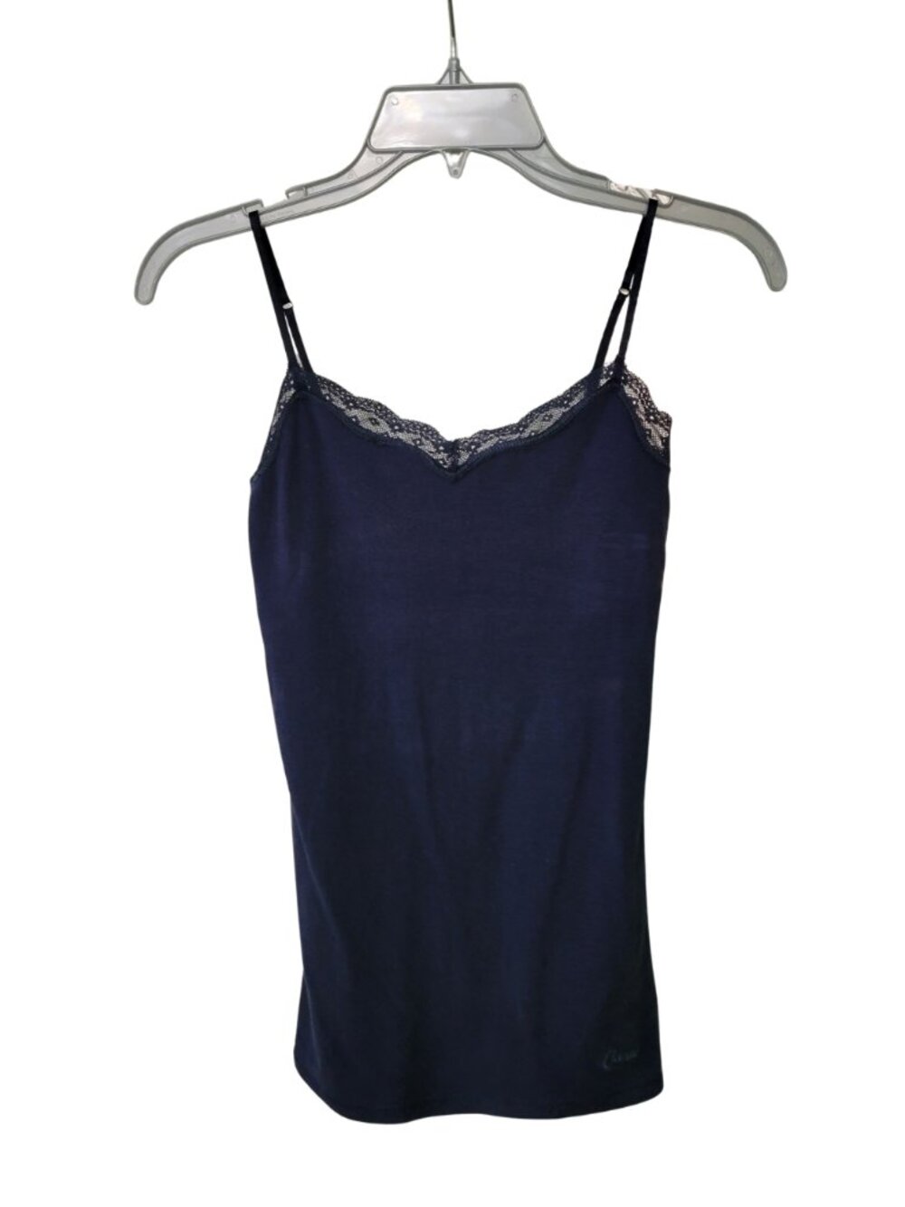 Aéropostale Navy Lace Trim Cami Top - Vintage Y2K Cami Tank | Small